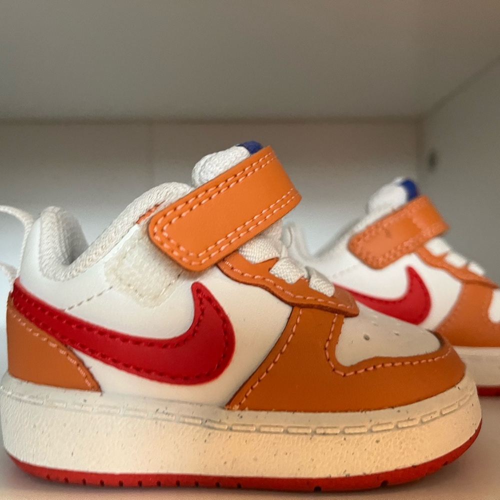 Nike Kids Sneakers - Red, Orange, and White
